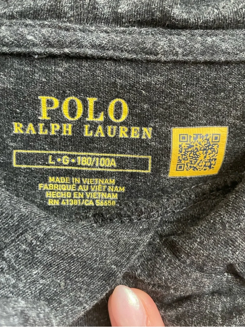 Polo Ralph Lauren Men's Jersey Hooded T-Shirt Long Sleeve Black Heather